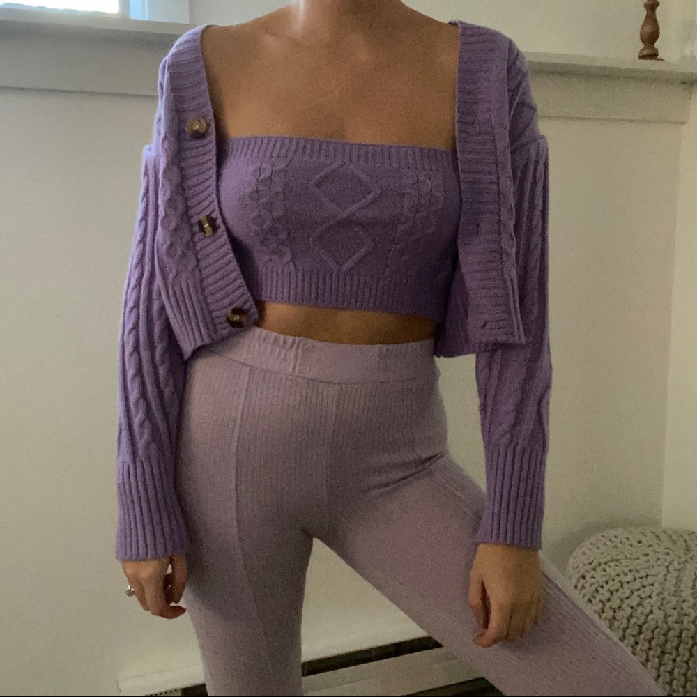 Knit cardigan set